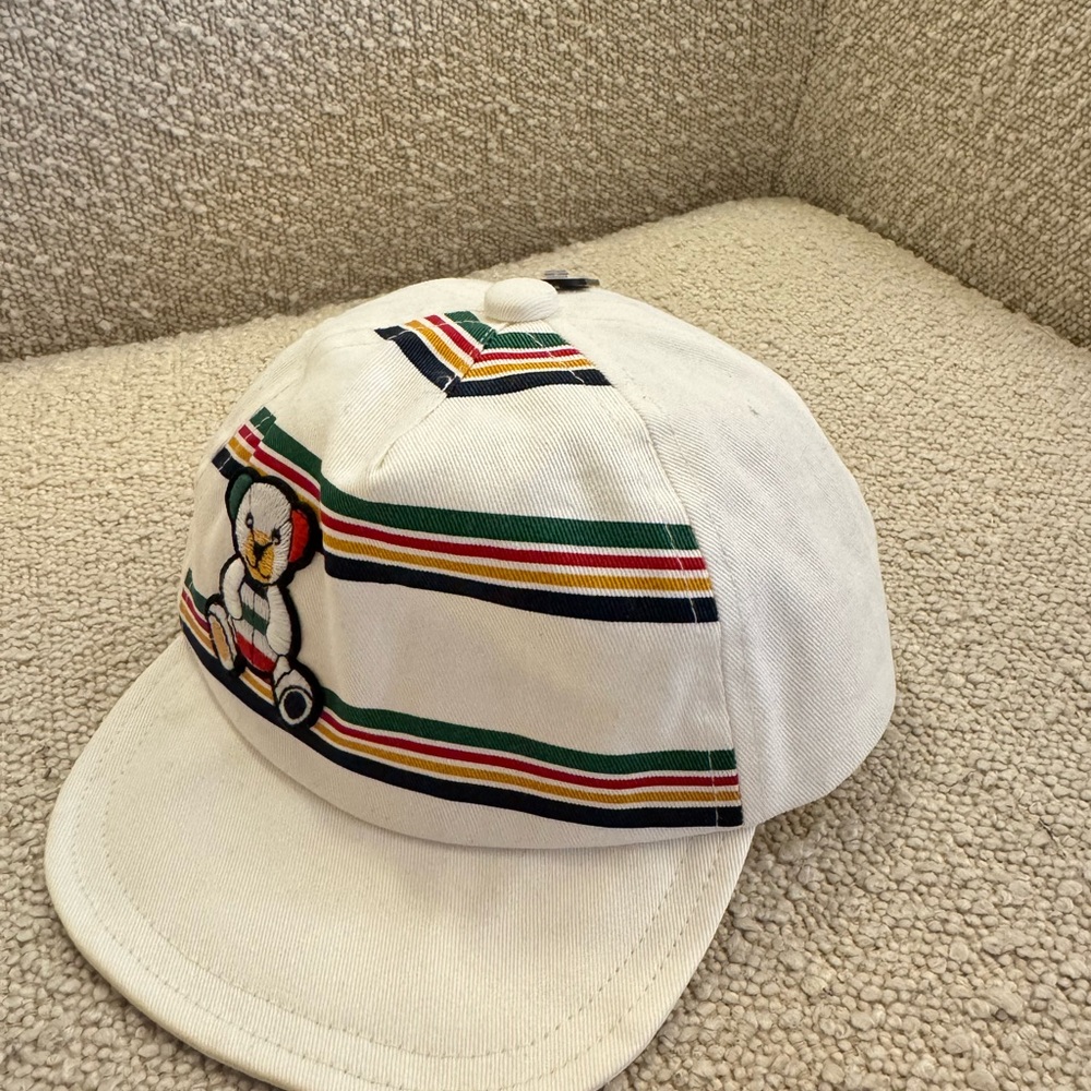 HBC Stripes Baby's Multistripe Bear Patch Baseball Cap (New) 12-24 Months